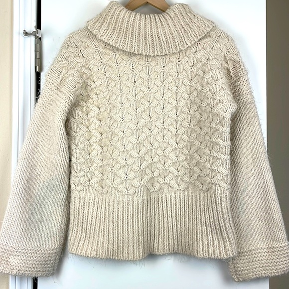 Anthro Sleeping on Snow fuzzy oversized turtleneck - Picture 4 of 7